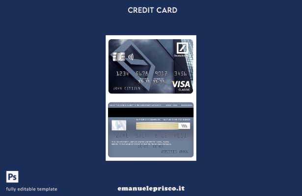 stile verificato Modello di carta classica per visto tedesco Deutsche Bank
